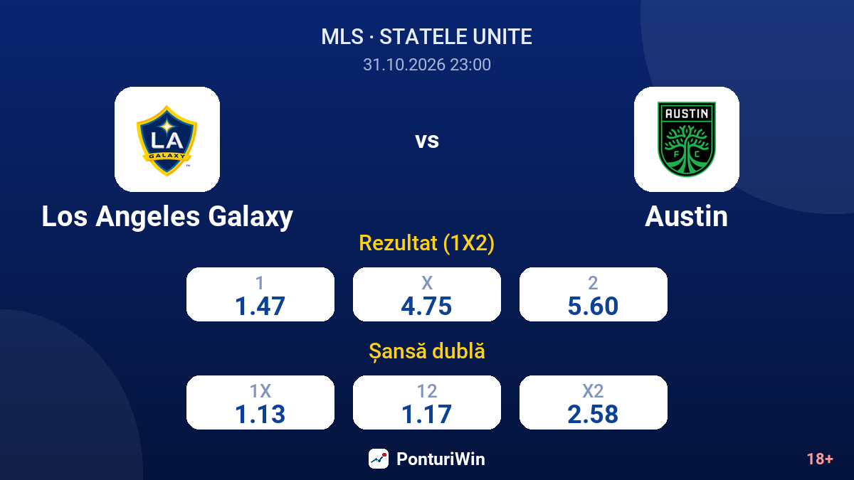 Los Angeles Galaxy vs Austin — cote