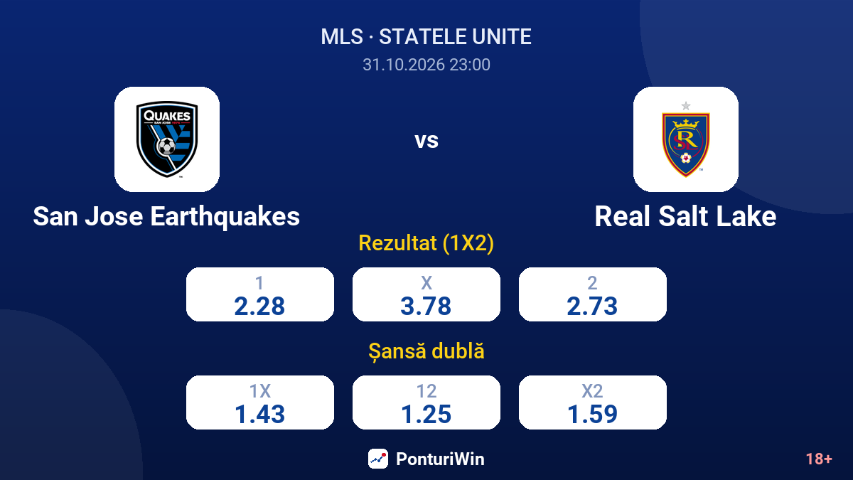 San Jose Earthquakes vs Real Salt Lake — cote