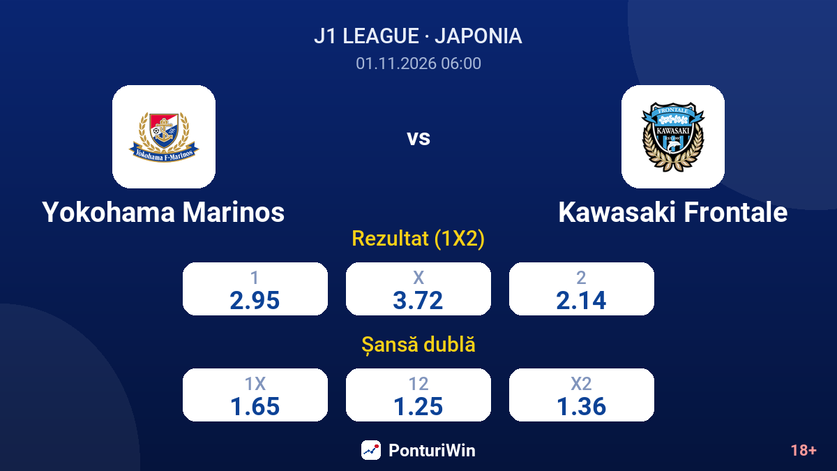 Yokohama Marinos vs Kawasaki Frontale — cote