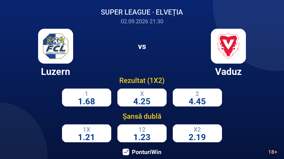 Luzern vs Vaduz — cote