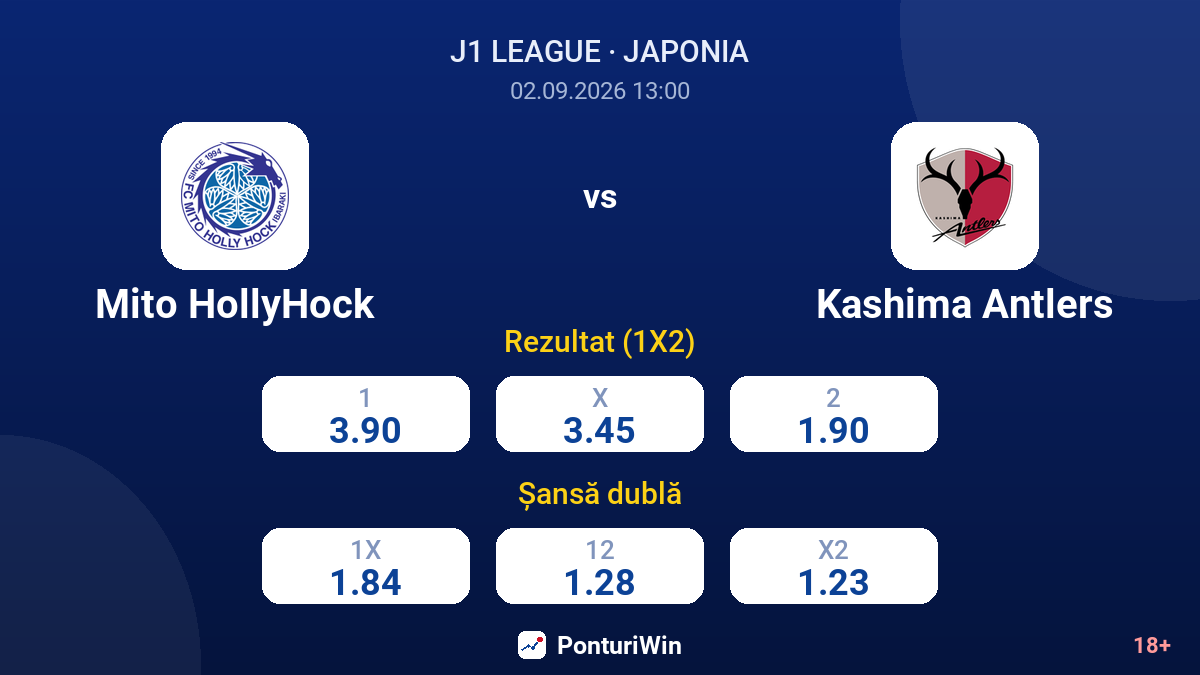 Mito HollyHock vs Kashima Antlers — cote