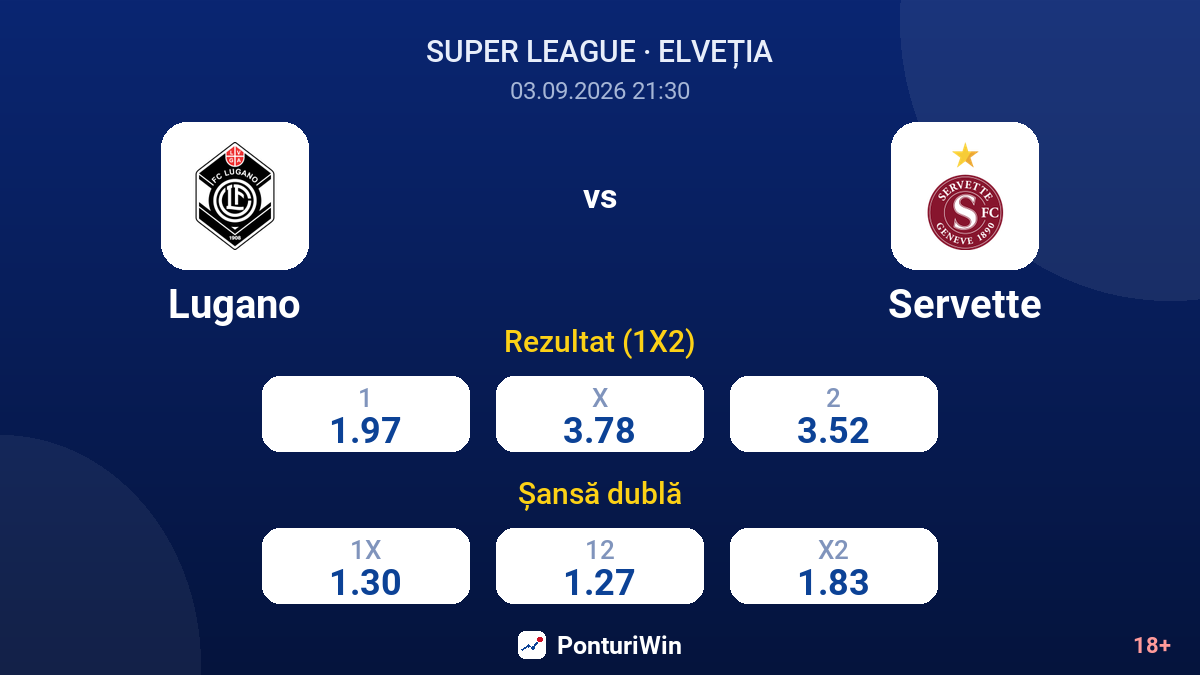 Lugano vs Servette — cote