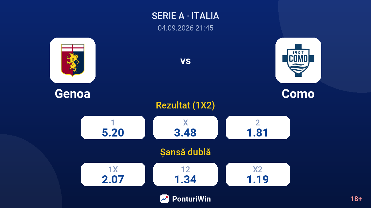 Genoa vs Como — cote
