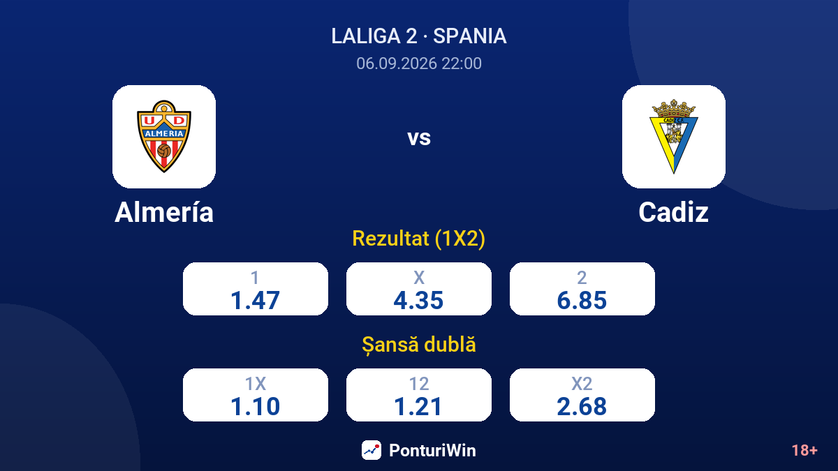 Almería vs Cadiz — cote