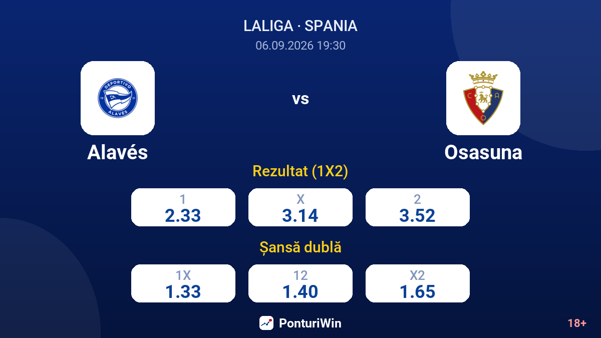 Alavés vs Osasuna — cote