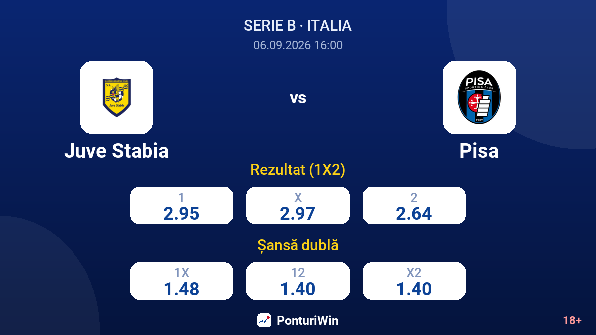 Juve Stabia vs Pisa — cote