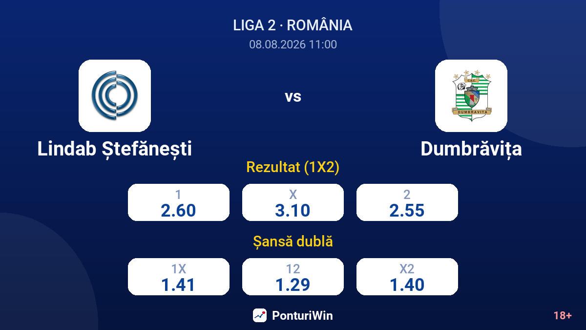 Lindab Ștefănești vs Dumbrăvița — cote