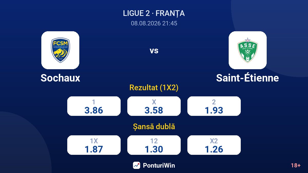 Sochaux vs Saint-Étienne — cote
