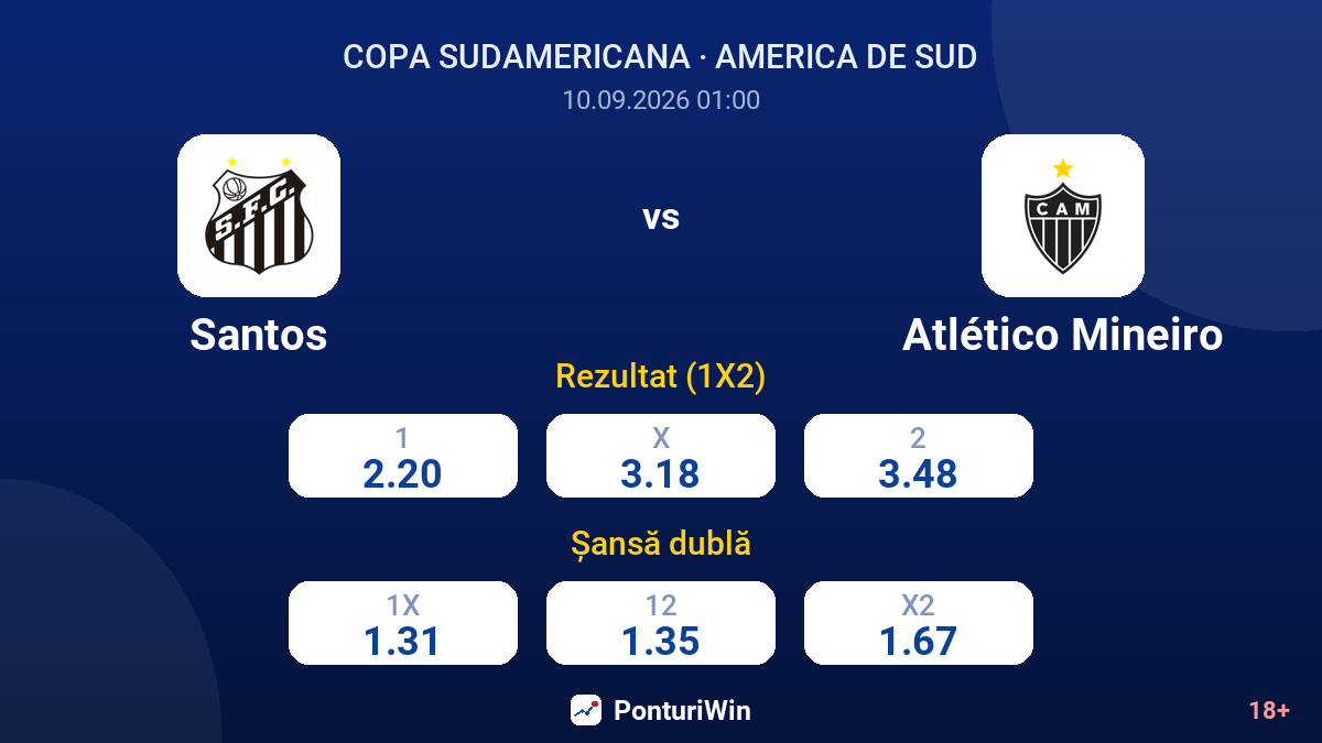 Santos vs Atlético Mineiro — cote