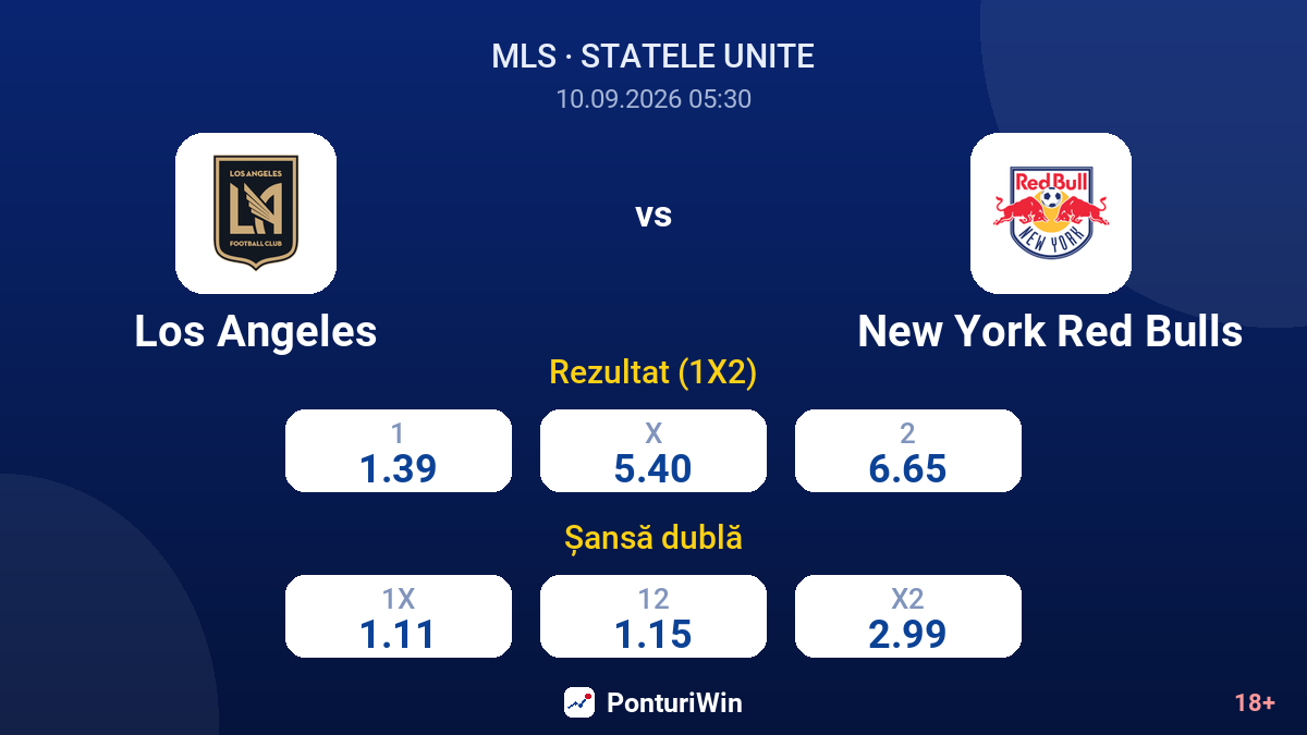 Los Angeles vs New York Red Bulls — cote