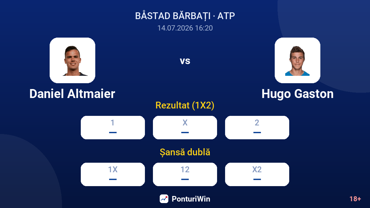 Daniel Altmaier vs Hugo Gaston — cote