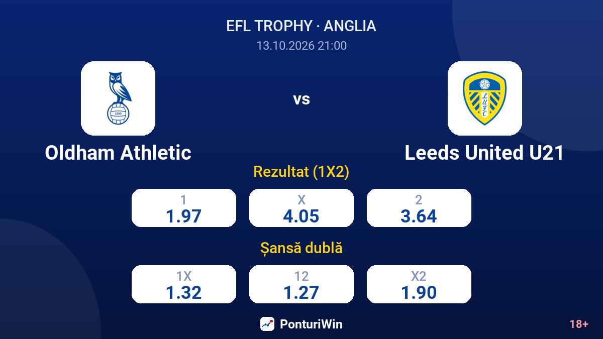 Oldham Athletic vs Leeds United U21 — cote