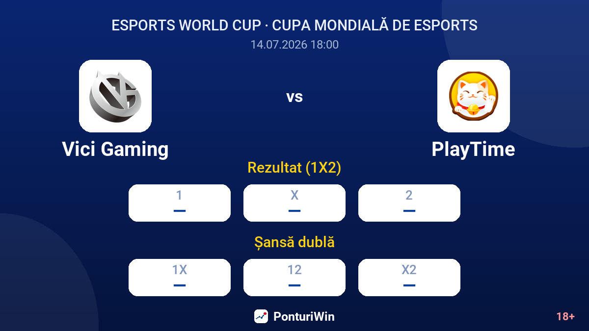 Vici Gaming vs PlayTime — cote