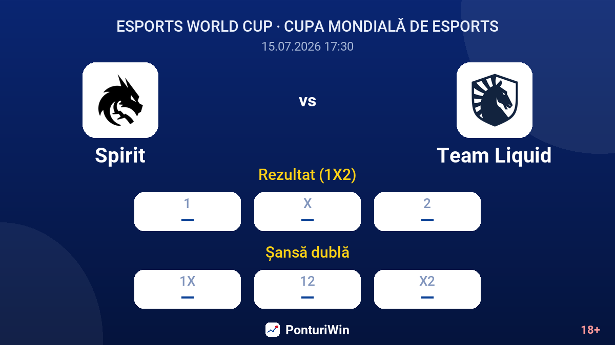 Spirit vs Team Liquid — cote