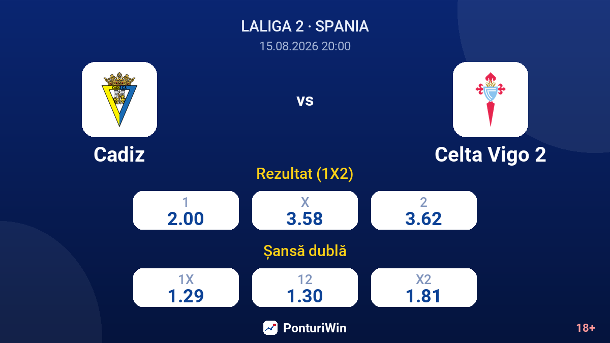 Cadiz vs Celta Vigo 2 — cote