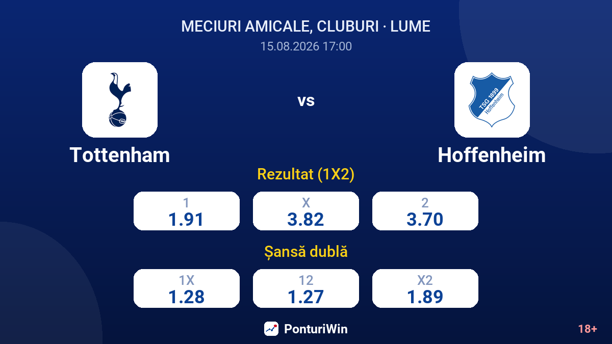 Tottenham vs Hoffenheim — cote
