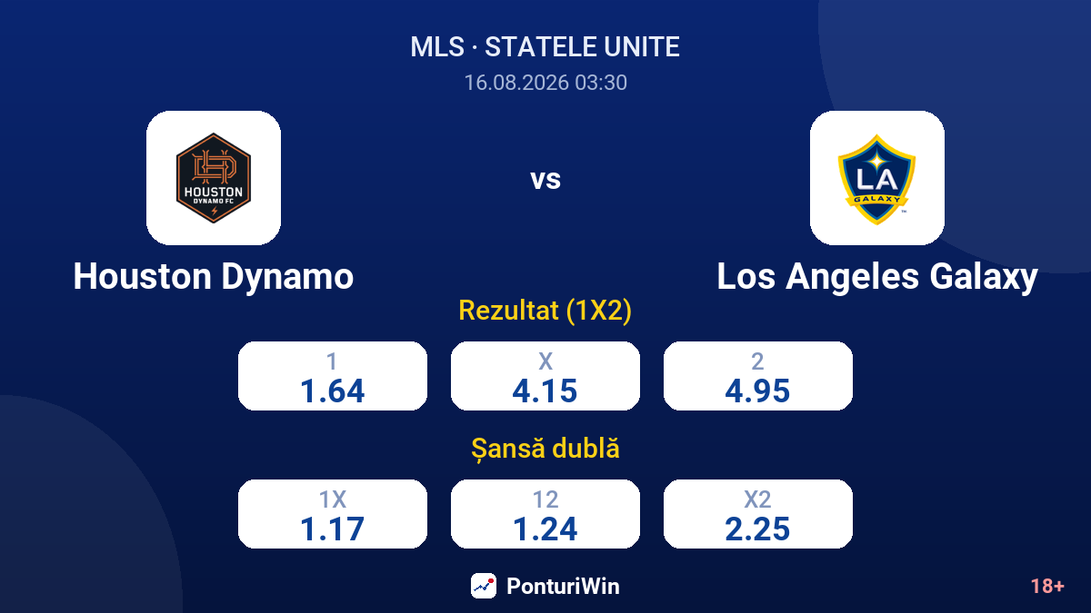 Houston Dynamo vs Los Angeles Galaxy — cote