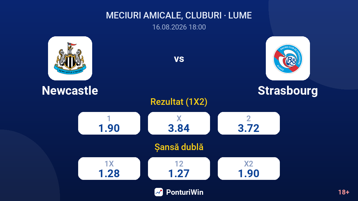 Newcastle vs Strasbourg — cote