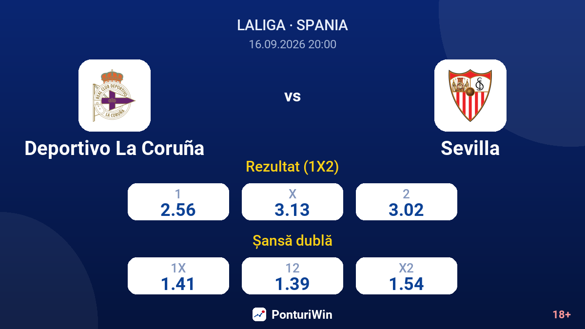 Deportivo La Coruña vs Sevilla — cote