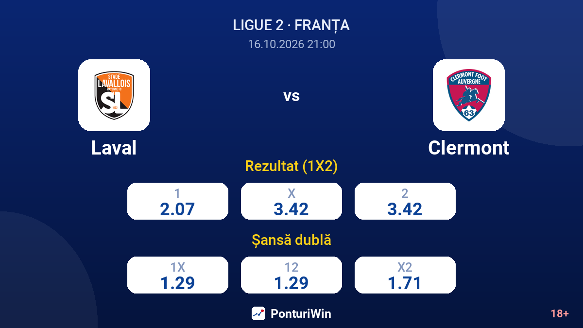 Laval vs Clermont — cote