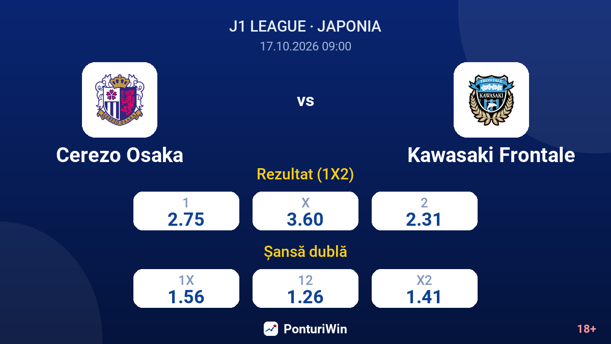 Cerezo Osaka vs Kawasaki Frontale — cote