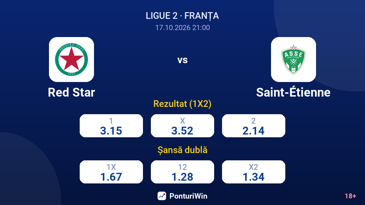 Red Star vs Saint-Étienne — cote