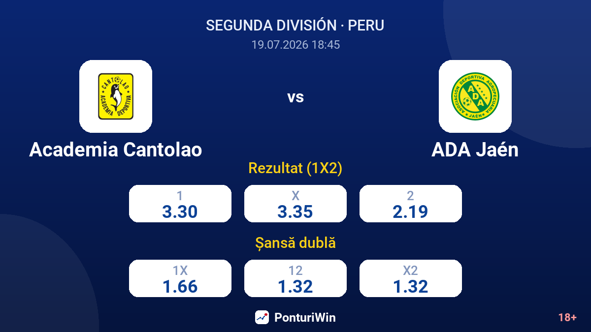 Academia Cantolao vs ADA Jaén — cote