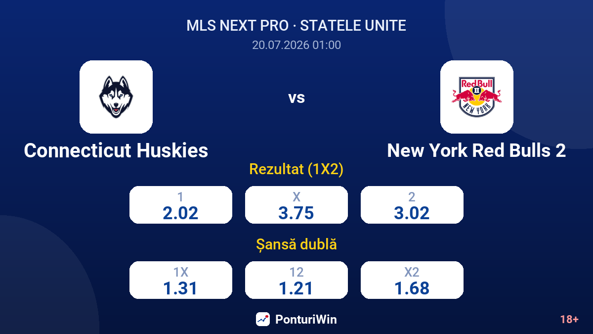 Connecticut Huskies vs New York Red Bulls 2 — cote