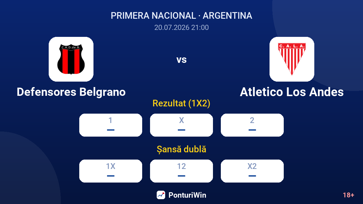 Defensores Belgrano vs Atletico Los Andes — cote
