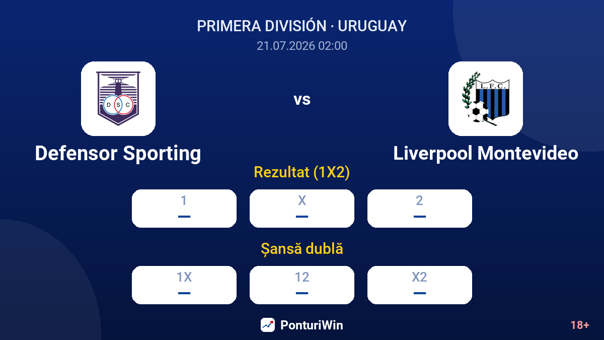 Defensor Sporting vs Liverpool Montevideo — cote