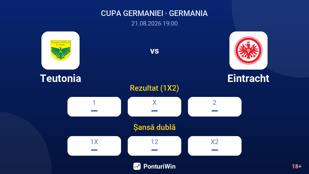 Teutonia vs Eintracht — cote