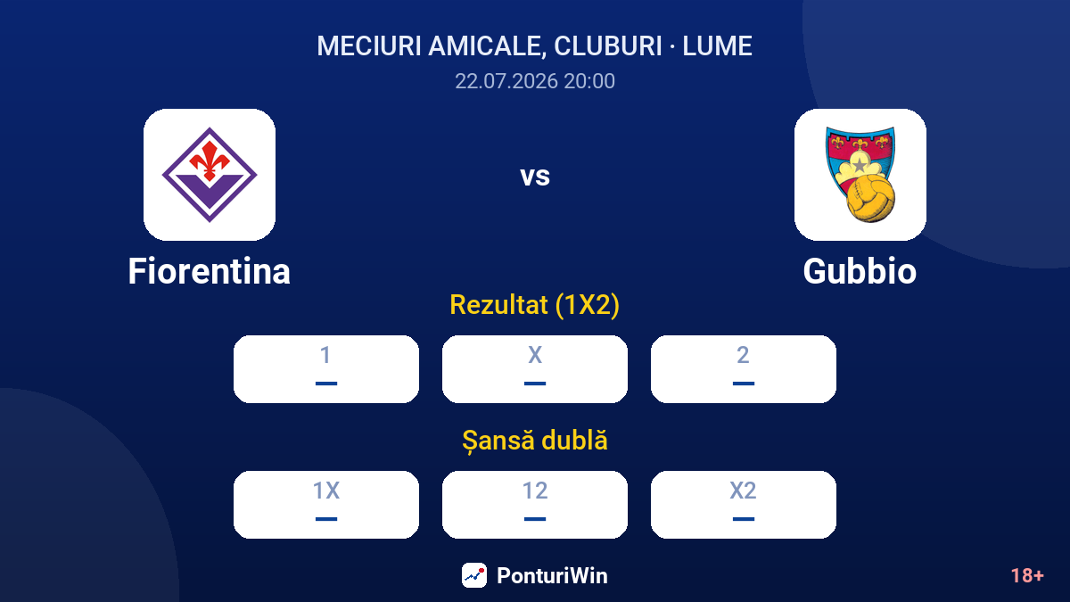 Fiorentina vs Gubbio — cote
