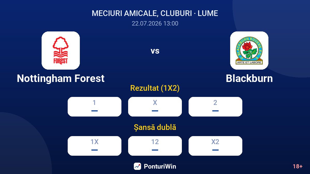 Nottingham Forest vs Blackburn — cote