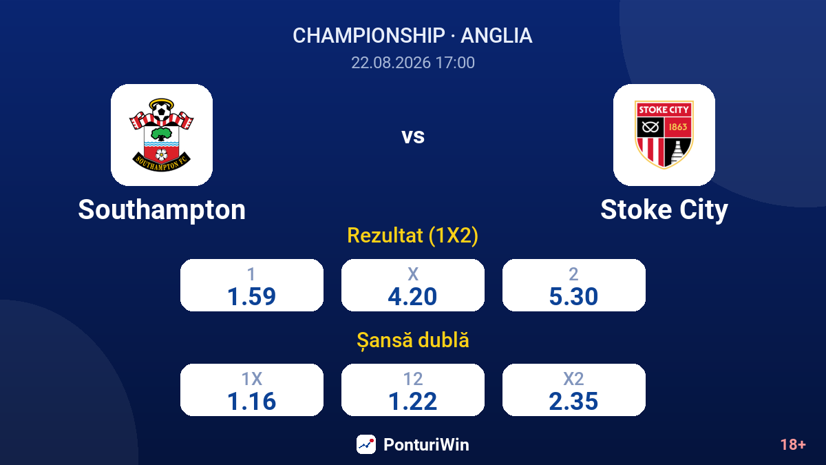 Southampton vs Stoke City — cote