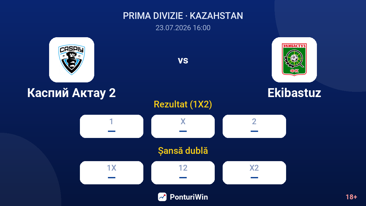 Caspiy Aqtau 2 vs Ekibastuz — cote