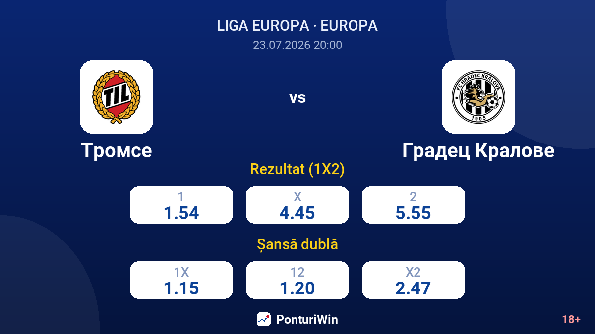 Tromsø vs Hradec Králové — cote
