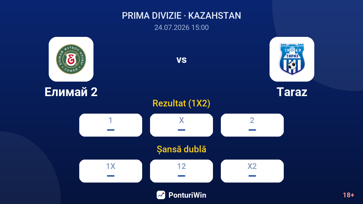 Elimai 2 vs Taraz — cote