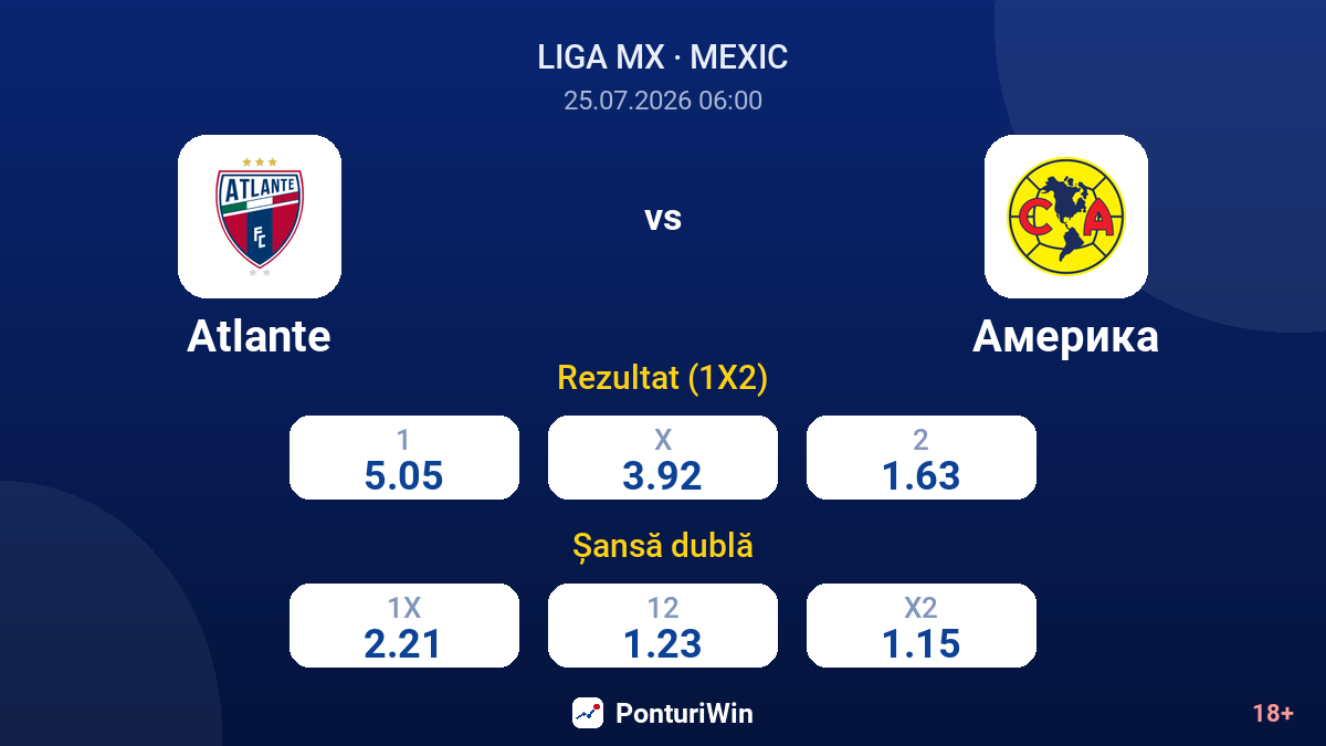 Atlante vs America — cote
