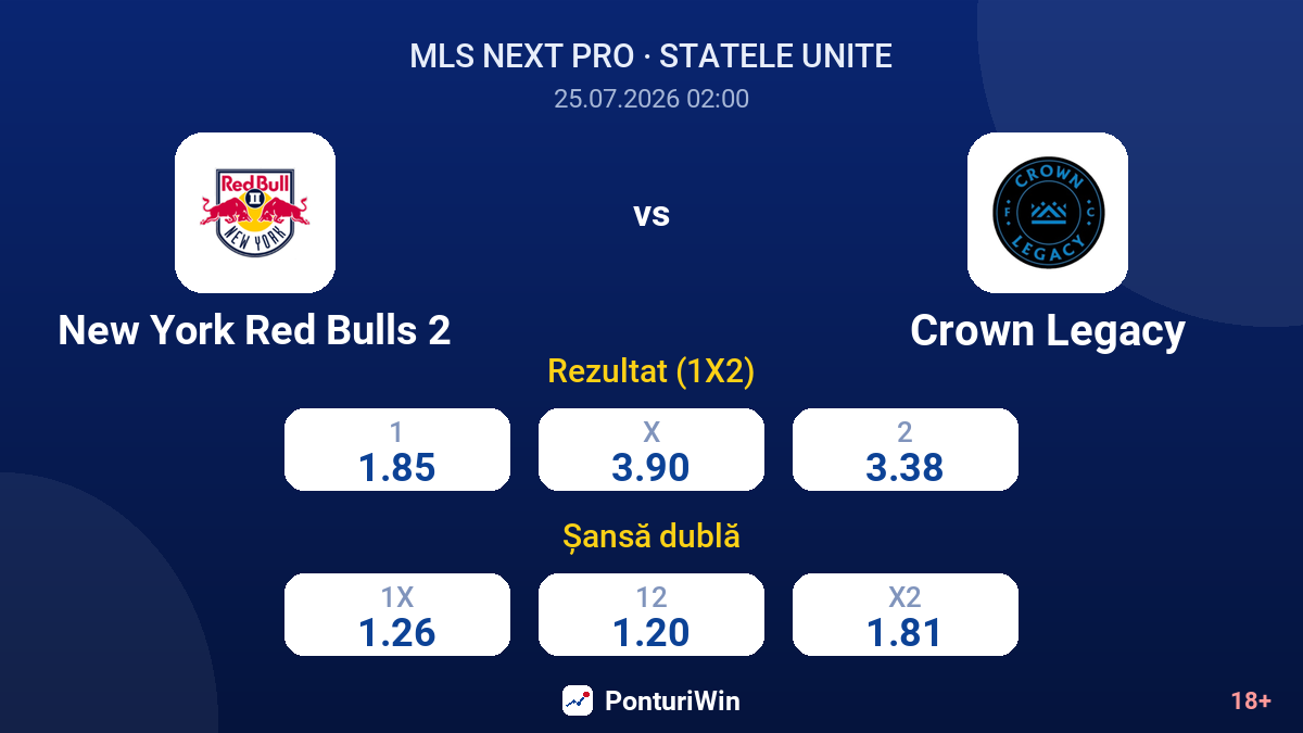 New York Red Bulls 2 vs Crown Legacy — cote