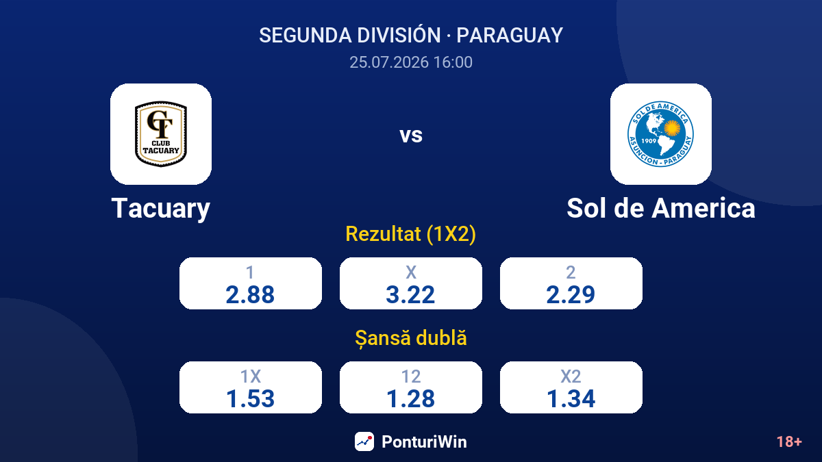 Tacuary vs Sol de America — cote