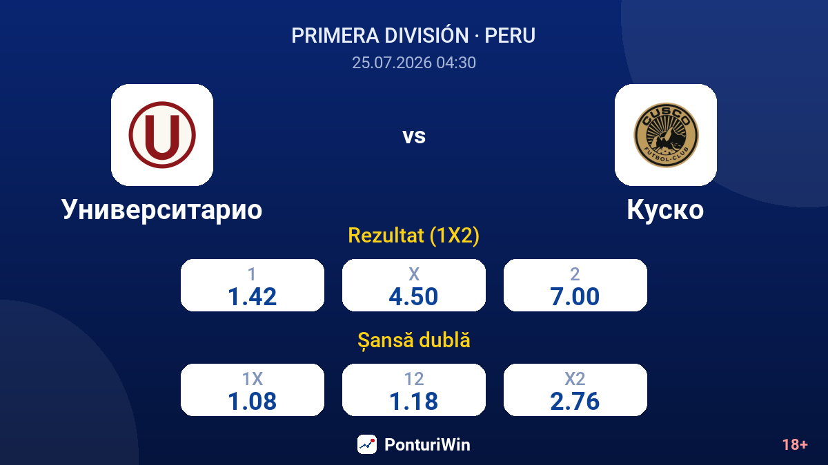 Universitario vs Cusco — cote