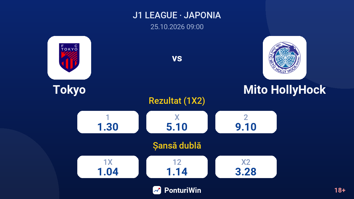 Tokyo vs Mito HollyHock — cote
