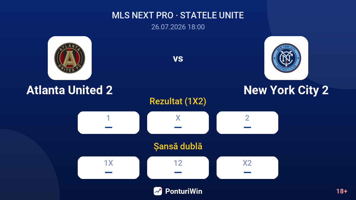 Atlanta United 2 vs New York City 2 — cote