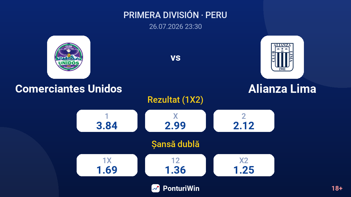 Comerciantes Unidos vs Alianza Lima — cote