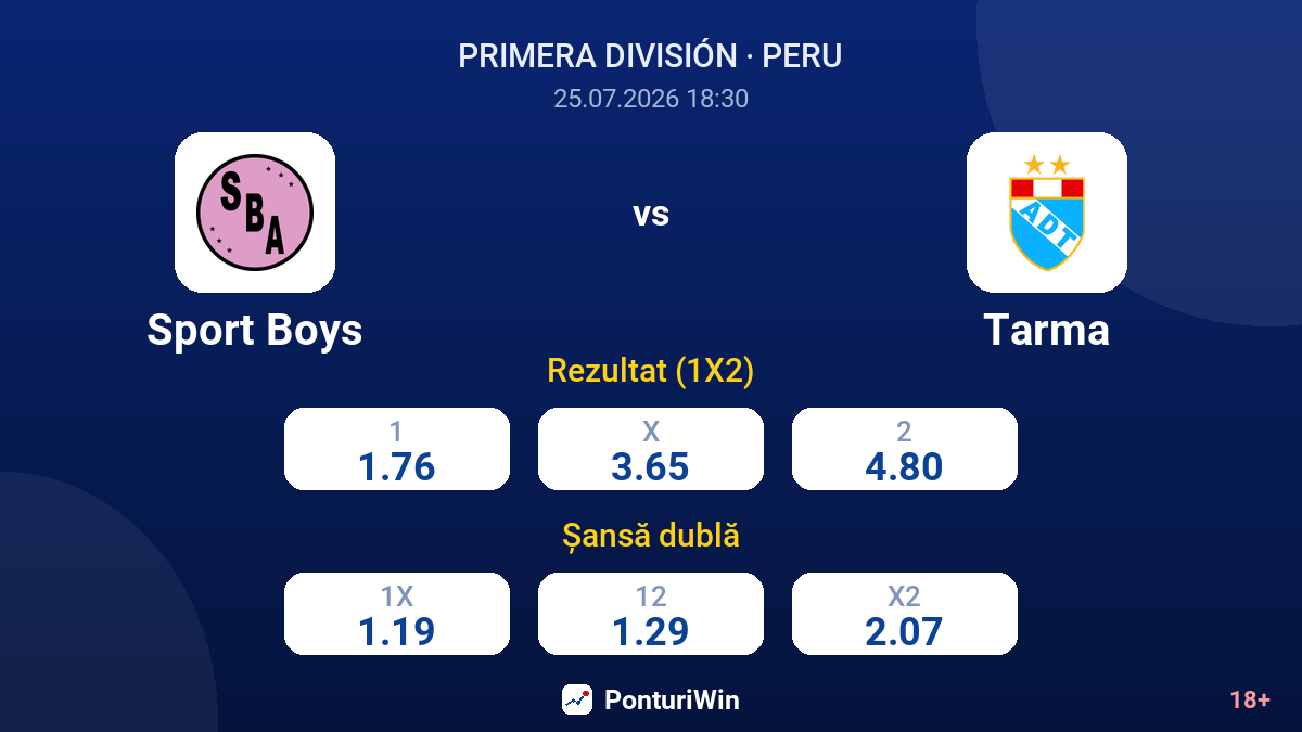 Sport Boys vs Tarma — cote