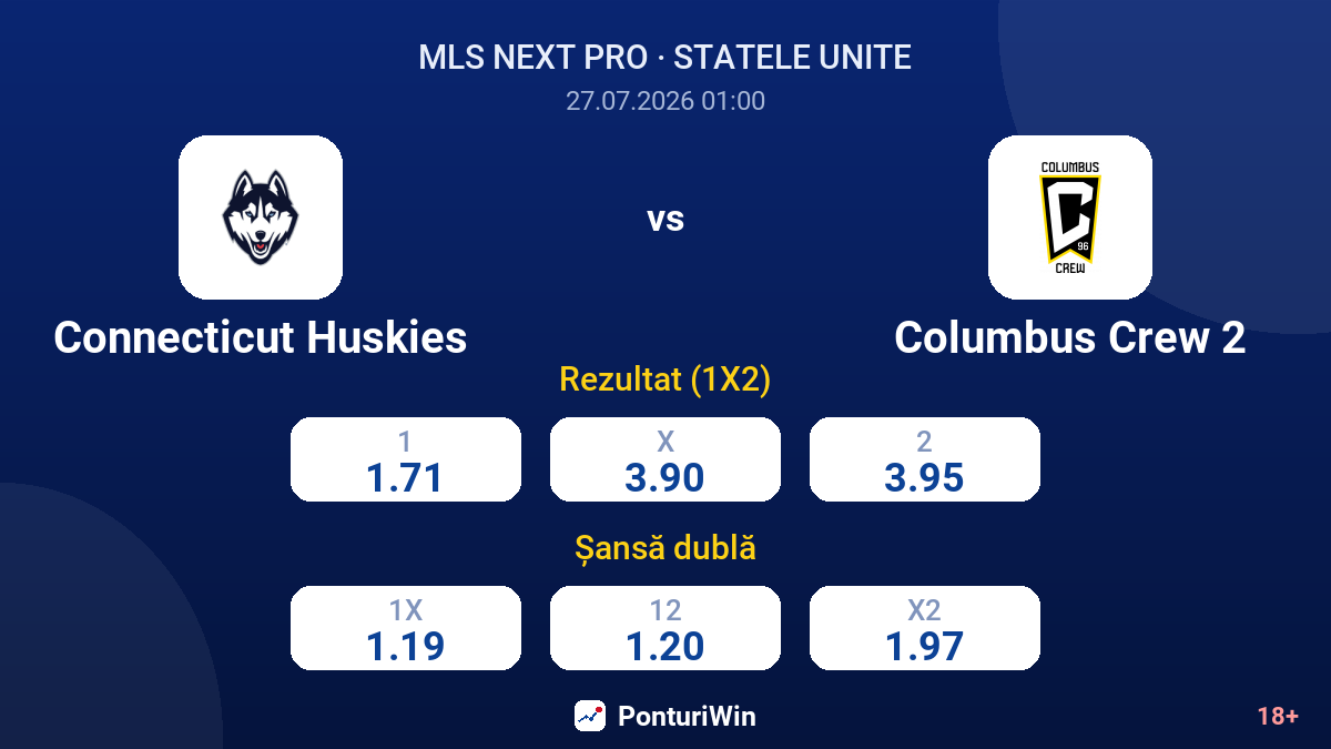 Connecticut Huskies vs Columbus Crew 2 — cote