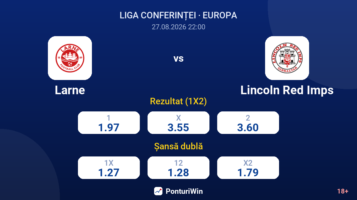 Larne vs Lincoln Red Imps — cote