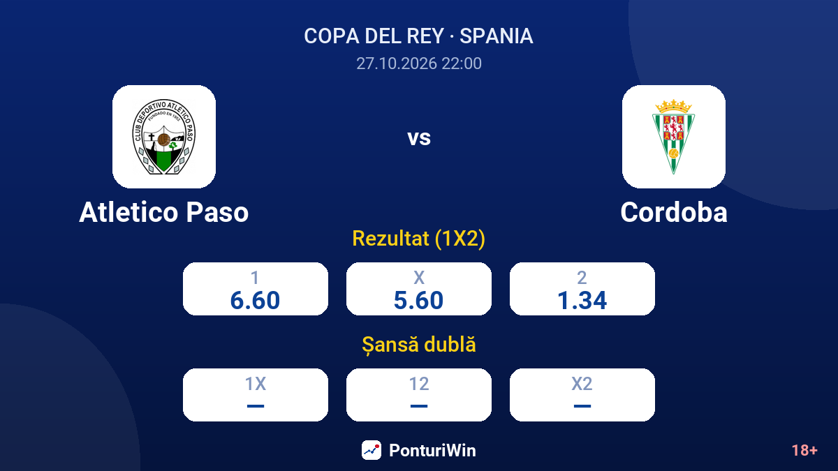Atletico Paso vs Cordoba — cote