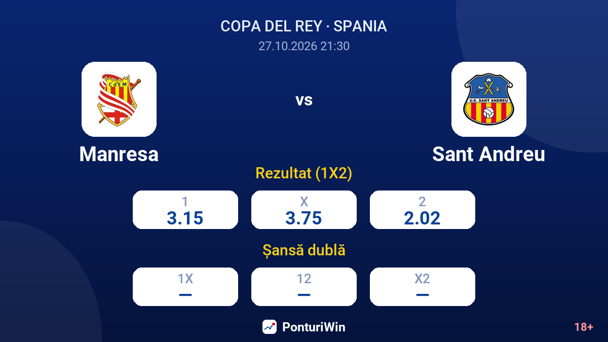 Manresa vs Sant Andreu — cote