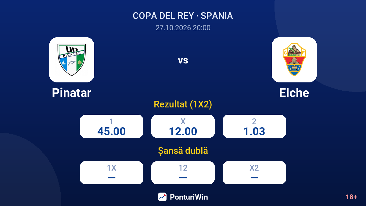 Pinatar vs Elche — cote